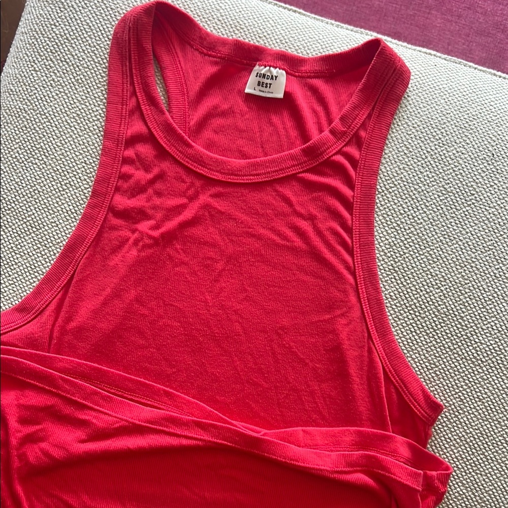 Sunday Best Red Sleeveless Tank Top